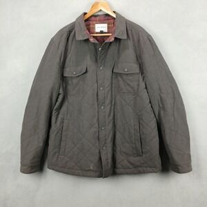 Flag & Anthem Chapin Jacket Mens XL Gray Quilted Warmth‎ Snap Front Insulated